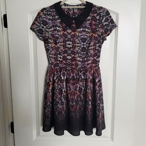 Collar Plaid Lace Dress Topshop